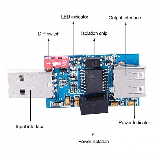 ADUM3160 1 Channel USB to USB Voltage Isolator Module ADUM3160 1 Channel USB to USB Voltage Isolator Module