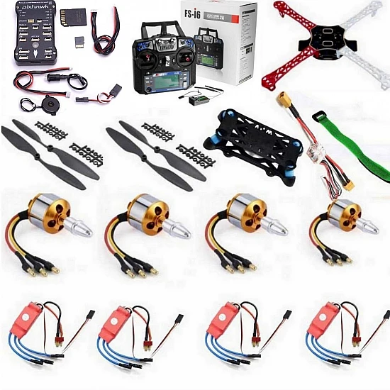 Quadcopter Drone Combo with Pixhawk Kit for beginner (Motor + ESC + Propeller + Flight Controller + Frame + TX-RX Flysky FSi6+ Power module + Belt) - Quadcopter Drone Combo with Pixhawk Kit for beginner (Motor + ESC + Propeller + Flight Controller + Frame + TX-RX Flysky FSi6+ Power module + Belt) - Multirotor -