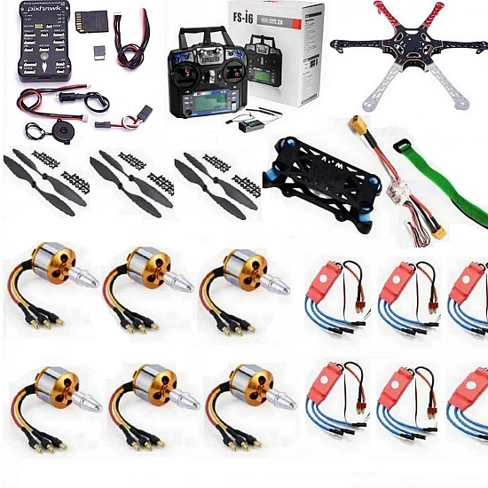 Hexacopter Drone Combo with Pixhawk Kit for beginner (Motor + ESC + Propeller + Flight Controller + Frame + TX-RX Flysky FSi6+ Power module + Belt) - Hexacopter Drone Combo with Pixhawk Kit for beginner (Motor + ESC + Propeller + Flight Controller + Frame + TX-RX Flysky FSi6+ Power module + Belt) - Multirotor -