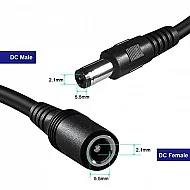 DC 5.5x2.1mm Male to Female Plug Connector Power Extension Cable - 1.5 Meter