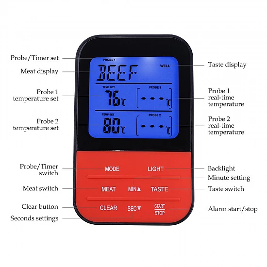Digital Wireless Remote BBQ Thermometer Dual Probe Digital Wireless Remote BBQ Thermometer Dual Probe