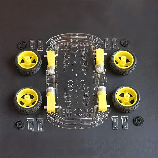 DIY Car Robot Kit - Chassis,4 x Motor,4 x Wheels and other Accessories - DIY Car Robot Kit - Chassis,4 x Motor,4 x Wheels and other Accessories - Robot Spare Parts -
