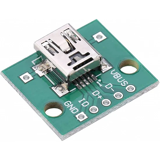 Female Micro USB Type-B to Dip Mini 5P Plug Adapter Board Female Micro USB Type-B to Dip Mini 5P Plug Adapter Board