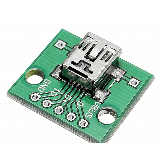 Female Micro USB Type-B to Dip Mini 5P Plug Adapter Board Female Micro USB Type-B to Dip Mini 5P Plug Adapter Board