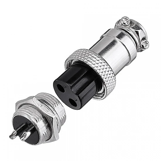 GX16 2-Pin Circular Aviation Socket Plug Male and Female Panel Connector GX16 2-Pin Circular Aviation Socket Plug Male and Female Panel Connector