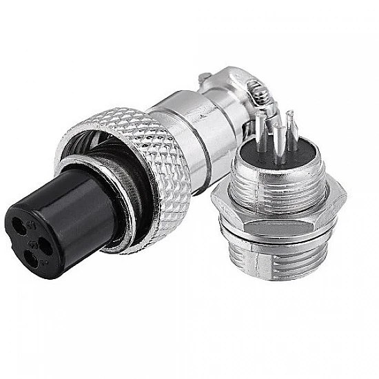 GX16 3-Pin Circular Aviation Socket Plug Male and Female Panel Connector GX16 3-Pin Circular Aviation Socket Plug Male and Female Panel Connector