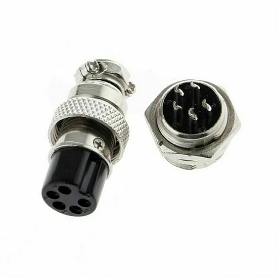 GX16 5-Pin Circular Aviation Socket Plug Male and Female Panel Connector GX16 5-Pin Circular Aviation Socket Plug Male and Female Panel Connector