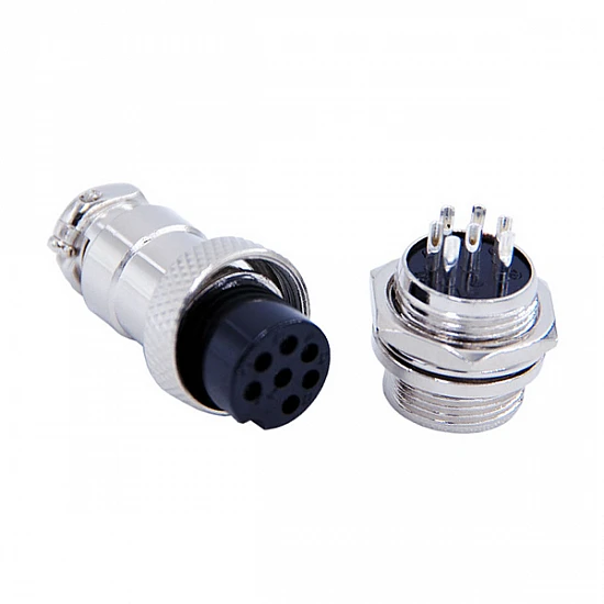 GX16 7-Pin Circular Aviation Socket Plug Male and Female Panel Connector GX16 7-Pin Circular Aviation Socket Plug Male and Female Panel Connector