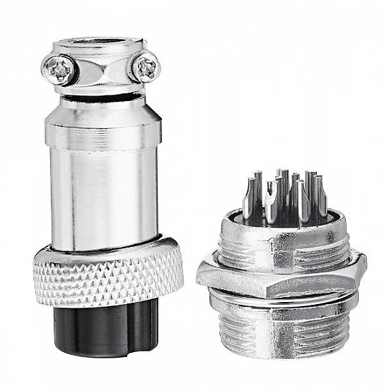 GX16 9-Pin Circular Aviation Socket Plug Male and Female Panel Connector GX16 9-Pin Circular Aviation Socket Plug Male and Female Panel Connector