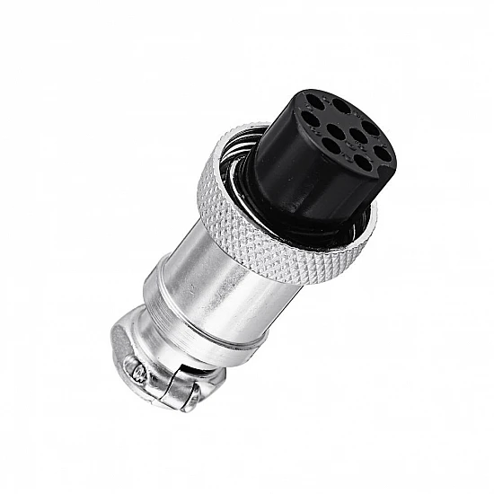 GX16 9-Pin Circular Aviation Socket Plug Male and Female Panel Connector GX16 9-Pin Circular Aviation Socket Plug Male and Female Panel Connector