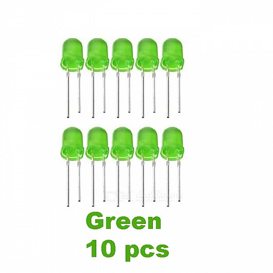 Green LED 5mm Pack Of 10 (Light Emitting Diod) - Green LED 5mm Pack Of 10 (Light Emitting Diod) - Other -