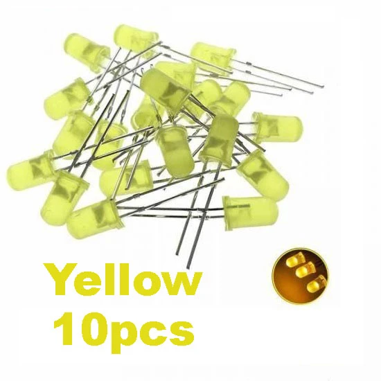 Yellow LED 5mm Pack Of 10 (Light Emitting Diod) - Yellow LED 5mm Pack Of 10 (Light Emitting Diod) - Other -