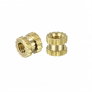M2.5 X 5mm Brass Heat Set Threaded Round Insert Nut
