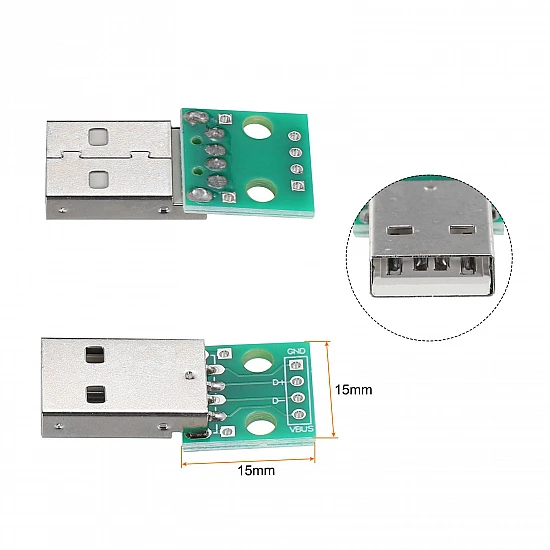 Male USB to Dip Mini 5P Plug Adapter Board Male USB to Dip Mini 5P Plug Adapter Board