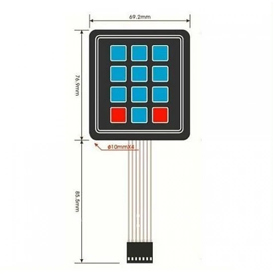 12 Keys 3x4 Matrix - Membrane Type Keypad - Arduino 12 Keys 3x4 Matrix - Membrane Type Keypad - Sensor - Arduino