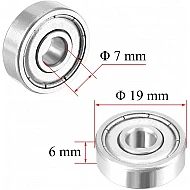 Mini 607ZZ Ball Bearing | (7x19x6)