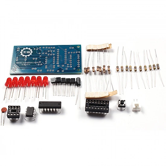 NE555 CD4017 5mm Red LED ICSK057A Electronic DIY Kit NE555 CD4017 5mm Red LED ICSK057A Electronic DIY Kit