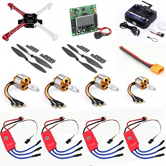 Quadcopter Drone Combo Kit for beginner (Motor + ESC + Propeller + Flight Controller + Frame + TX-RX) - Quadcopter Drone Combo Kit for beginner (Motor + ESC + Propeller + Flight Controller + Frame + TX-RX) - Multirotor -