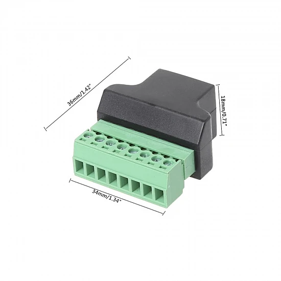 RJ45 Female to 8 Pin Screw Terminal Adaptor RJ45 Female to 8 Pin Screw Terminal Adaptor