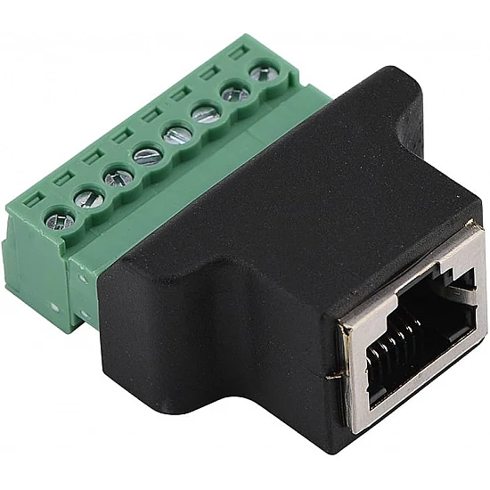 RJ45 Female to 8 Pin Screw Terminal Adaptor RJ45 Female to 8 Pin Screw Terminal Adaptor