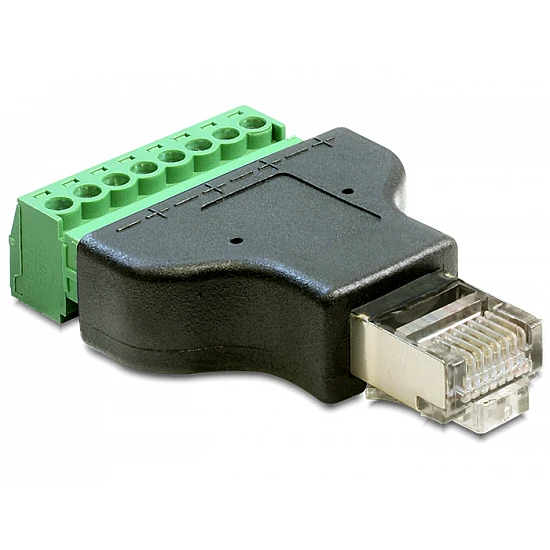RJ45 Male to 8 Pin Screw Terminal Adaptor RJ45 Male to 8 Pin Screw Terminal Adaptor