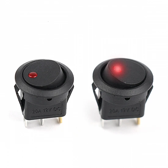 Round ON/OFF Rocker Push Button Switch 3 Pins Round ON/OFF Rocker Push Button Switch 3 Pins