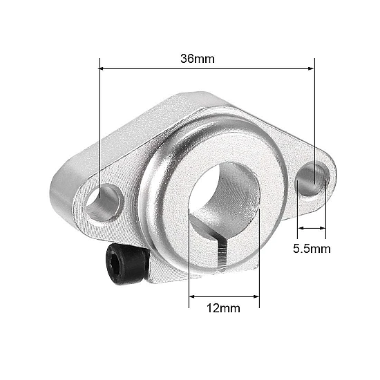 SHF12 12mm Horizontal Linear Rail Shaft Bracket for 3D Printers SHF12 12mm Horizontal Linear Rail Shaft Bracket for 3D Printers
