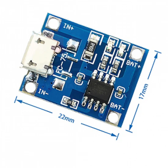 TP4056 1A Li-ion Lithium Battery Charging Module – Micro USB TP4056 1A Li-ion Lithium Battery Charging Module – Micro USB