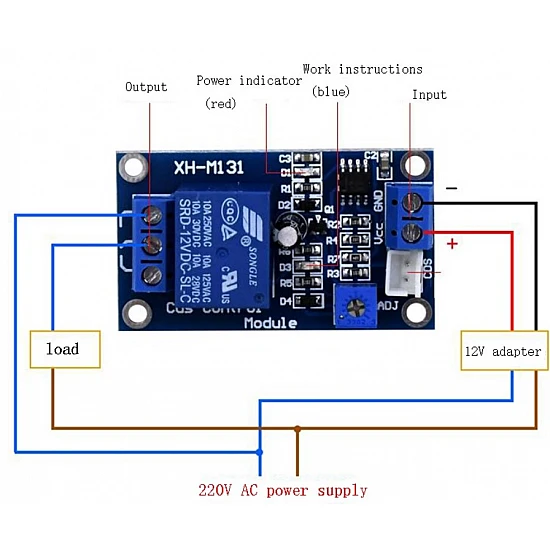 XH-M131 DC 12V Light Control Switch Photoresistor Relay Module XH-M131 DC 12V Light Control Switch Photoresistor Relay Module