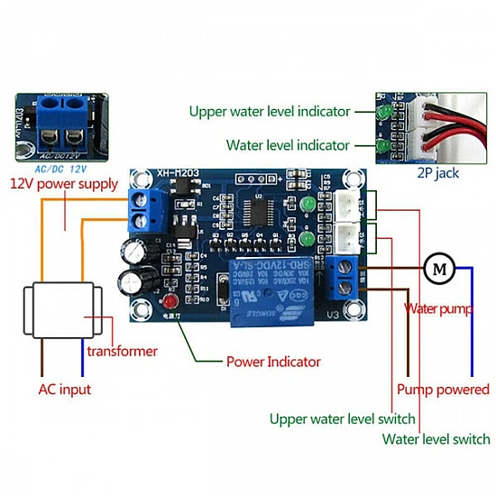 XH-M203 Automatic Water Level Controller Switch Module XH-M203 Automatic Water Level Controller Switch Module