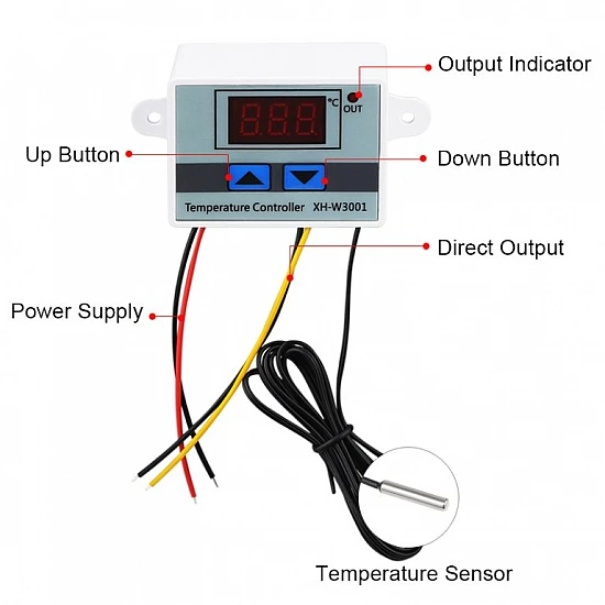 XH-W3001 220V AC Digital Temperature Controller Microcomputer Thermostat Switch Module XH-W3001 220V AC Digital Temperature Controller Microcomputer Thermostat Switch Module