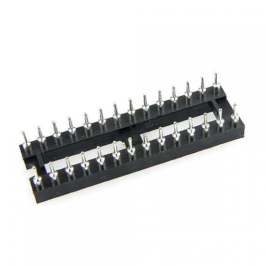 28 Pin Narrow Machine tooled IC Socket (Round IC Base) 28 Pin Narrow Machine tooled IC Socket (Round IC Base)