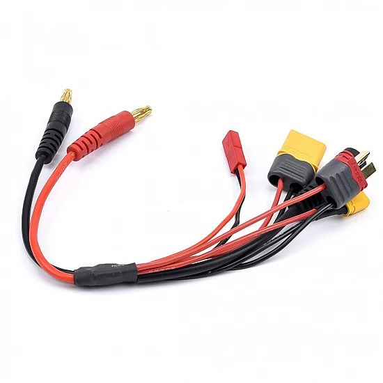 5 in 1 20cm 20AWG 4.0mm Banana Plug to XT60 XT30 DC5.5 T Plug Charger Adapter Cable 5 in 1 20cm 20AWG 4.0mm Banana Plug to XT60 XT30 DC5.5 T Plug Charger Adapter Cable