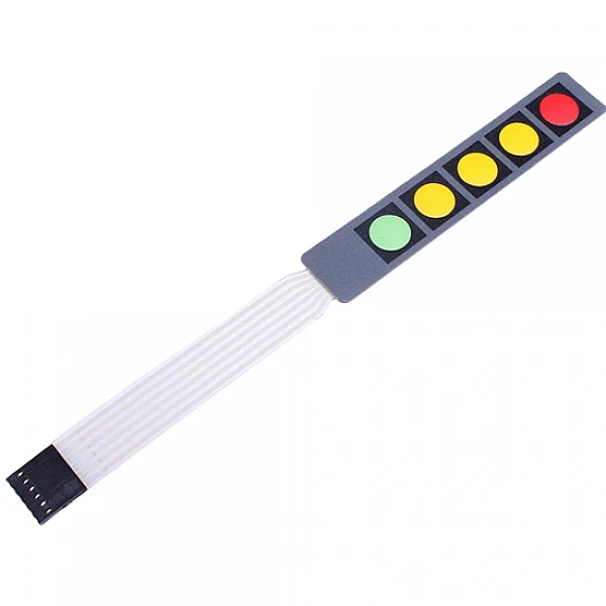 5 Key 5×1 Matrix Membrane Switch Keypad 5 Key 5×1 Matrix Membrane Switch Keypad