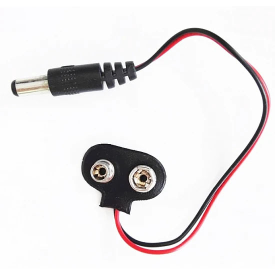 Battery 9V Snap Connector To DC Barrel Jack Adapter - Robot Spare Parts -