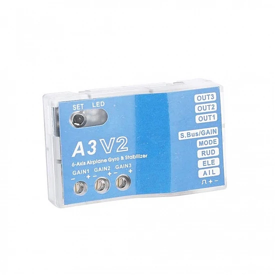 A3 V2 Flight Controller 6-Axis Gyro Stabilizer for RC Airplane A3 V2 Flight Controller 6-Axis Gyro Stabilizer for RC Airplane