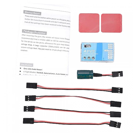 A3 V2 Flight Controller 6-Axis Gyro Stabilizer for RC Airplane A3 V2 Flight Controller 6-Axis Gyro Stabilizer for RC Airplane