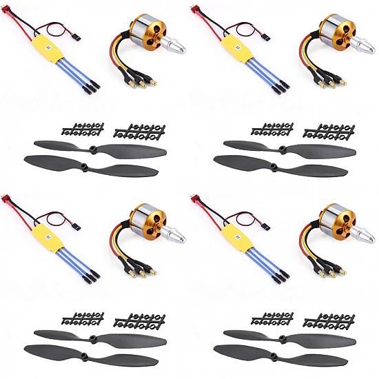 Combo of 1000KV Brushless Motor + 30A ESC + 1045 Propeller Pair (Set of 4) Combo of 1000KV Brushless Motor + 30A ESC + 1045 Propeller Pair (Set of 4)