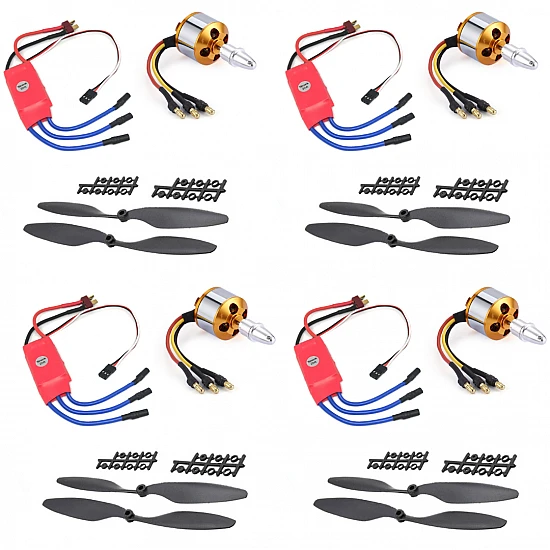 Combo of 1000KV Brushless Motor + 30A SimonK ESC + 1045 Propeller Pair (Set of 4) Combo of 1000KV Brushless Motor + 30A SimonK ESC + 1045 Propeller Pair (Set of 4)