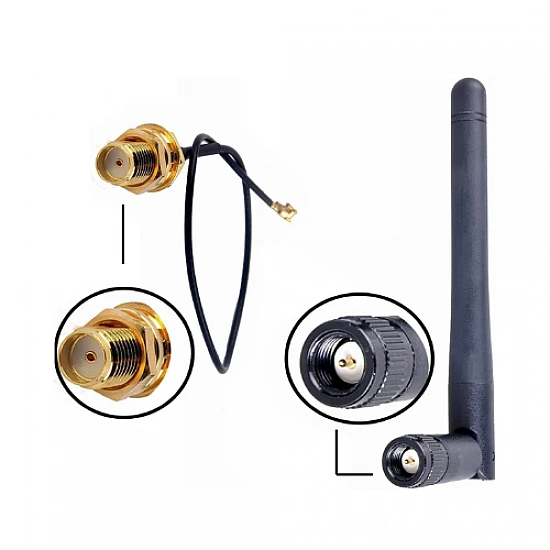 IPEX to SMA Female External Adapter + SMA Male Antenna for 2.4G WIFI Module IPEX to SMA Female External Adapter + SMA Male Antenna for 2.4G WIFI Module