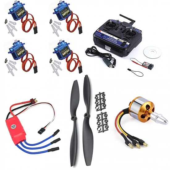 RC Aeroplane Kit ( Motor + ESC + Propeller + Servo + TX-RX) RC Aeroplane Kit ( Motor + ESC + Propeller + Servo + TX-RX)