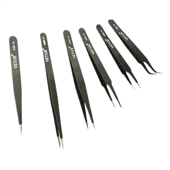 Vetus Anti-Static Tweezers Set - 6pcs